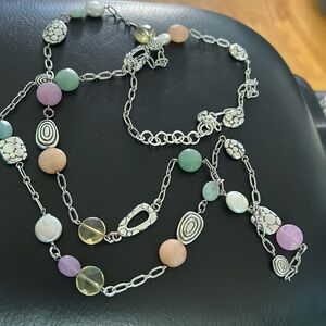 Brighton pebble long necklace.